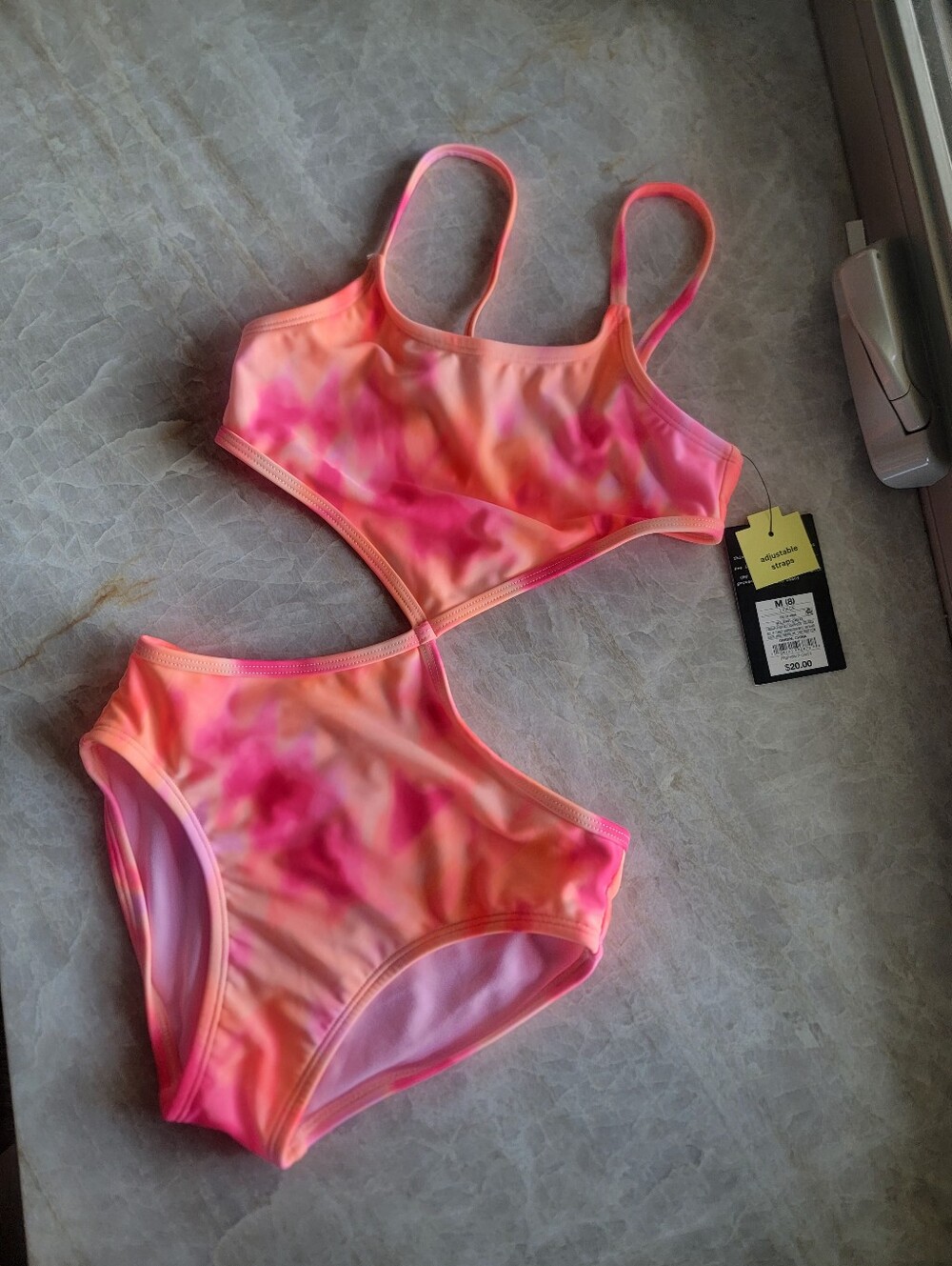 Art class Size M(8) Pink and Peach,  Tie-Dye One-Piece Swimsuit